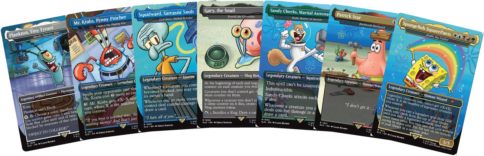 The giveaway prize cards, fanned out
